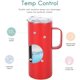 thumbnail image 3 of Taza de café de acero inoxidable con mango, vaso aislado al vacío de doble pared de 17 oz con tapa amigable para viajes, rojo Feliz Sencillez, 3 of 3