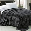 Home Soft Things Animal Print Flannel Fleece Blanket - Black White Snake - Twin (60" x 90")