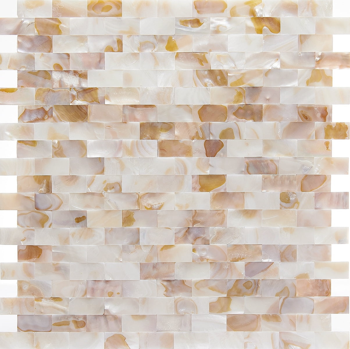 Acopelo Peel and Stick Natural Mother of Pearl Mosaic Shell Metro Tile