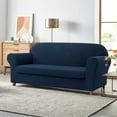 thumbnail image 3 of Subrtex Sofa Cover 1 Piece Slipcover with extra Stretch Cushion Seat Cover, Loveseat, Navy, 3 of 8