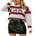thumbnail image 1 of Women Christmas Knit Sweater Elk Pattern Long Sleeve Pullovers Fall Winter Crew Neck Jumpers S, 1 of 5