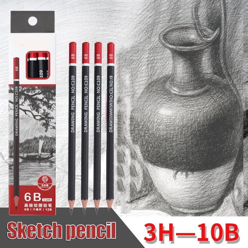 12Pcs Graphite Pencils Hexagonal Design And High Quality For Painting  Sketching And Graffiti 3B