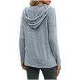 thumbnail image 5 of Spring Outfits for Women 2025!DianGeFu Plus Size Womens Hoodies Pullover Fashion Casual,Women's Popular Solid V-neck Hooded Loose Sleeved Top Sweater,Light Blue,XL, 5 of 5