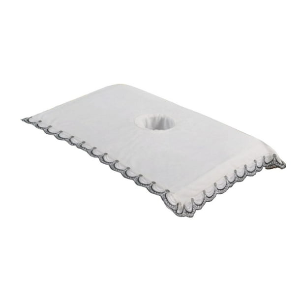 Toalla de mesa de masaje, toalla de masaje absorbente con agujero, suave agujero de masaje facial blanco