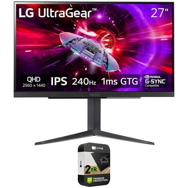 LG 27GR83Q-B 27 inch UltraGear QHD 1ms 240Hz Gaming Monitor Bundle with 2 YR CPS Enhanced Protection Pack