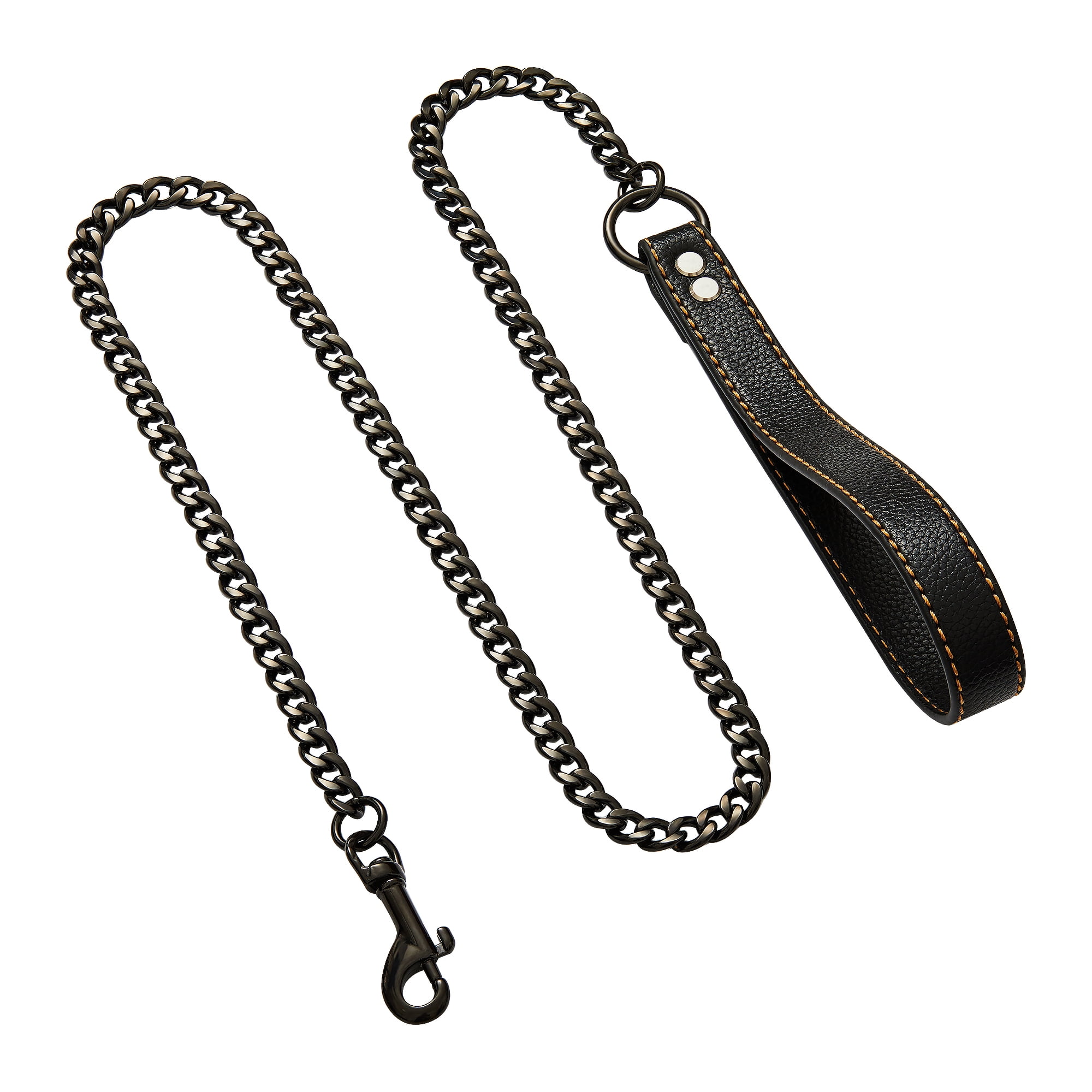 W/W Lifetime 3ft Strong Chew-Proof Metal Steel Black Training Walking Dog Leash Pet Door