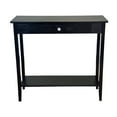 thumbnail image 2 of Casual Contemporary Living Solid Acacia Console Table with Drawer & Bottom Shelf- Black, 2 of 7
