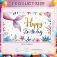 thumbnail image 2 of Mermaid Themed Mermaid Birthday Banner Ocean Inspired Display Colorful Floral Glittery Gold Under the Sea Backdrop for Kids Birthday Party Girls Celebration Under the Sea Event, 2 of 3
