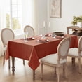 thumbnail image 2 of Fall Linen Textured Rectangle Tablecloth,Waterproof Wipeable Farmhouse Burlap Table Cloth,Stain Resistant Wrinkle Free Table Covers for Kitchen Dining Holiday Party (60 x 84,Rust Red), 2 of 6