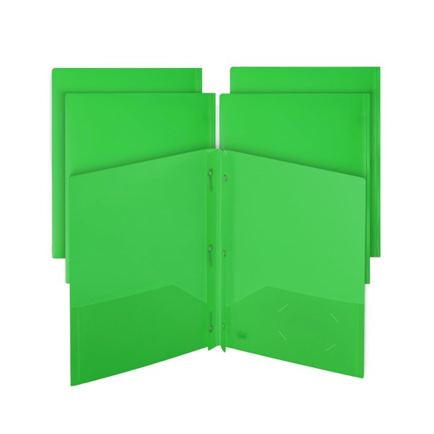 Mr. Pen- Carpetas De Plástico Con Bolsillos Y Puntas, Paquete De 5 Carpetas De Bolsillo Verdes, Carpetas Con Puntas, Carpetas De Archivos Con Sujetadores, Carpeta De 2 Bolsillos, Carpeta Con Bolsillos