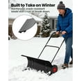 thumbnail image 1 of Kojooin Pelle à Neige Robuste avec Roues, Pousse-Neige Roulant avec Lame en Acier Ajustable pour Déneigement d'Entrée, 1 of 8
