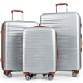thumbnail image 1 of Costway 3-Piece Luggage Set ABS PC Hard Shell Suitcase Set with TSA Lock Telescope Aluminum Handles & 360° Spinner Wheels, 1 of 10