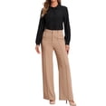 thumbnail image 2 of INSPIRAR CHIC Blusa de Mujer con Botones Leotardo Cuello Peter Pan de Manga Larga Tops de Negocios M Negro, 2 of 6