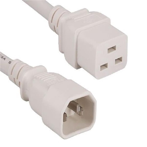 Sanoxy SNX-CBLR-PW134-8208 8 ft. 14 AWG 15A 250V Power Cord - IEC320 C14 to IEC320 C19, White