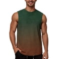 thumbnail image 2 of Striped Tank Tops for Men Gradient Color Crewneck Sleeveless Shirt Summer Casual Beach Vacation Tops, 2 of 6