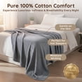 thumbnail image 2 of Loomsnest Ultra Soft Light Gray Twin Waffle Blanket, 100% Cotton Blanket for Bed, Sofa & Couch, Waffle Weave All Season Throw for Hot Sleeper, Lightweight & Breathable, 60" x 90", 2 of 9
