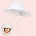 thumbnail image 2 of NIEWTR Baby Kids Sun Hat Cap Mesh Breathable UPF 50+ Protection Beach Wide Brim Bucket Hat for Baby Boys Girls Toddler（White,3-12 Months), 2 of 7