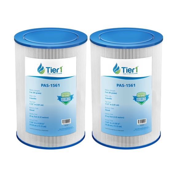 Tier1 Pool & Spa Filter Cartridge 2-pk | Replacement for Spa Duet 179192, Pleatco PVT25N, PVT25N-P4, Filbur FC-0186 and More | 25 sq ft Pleated Fabric Filter Media