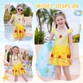 thumbnail image 5 of Marendyee Belle Princess Swimsuit for Girls One Piece Short Sleeve Swim Dress Rash Guard Bathing Suit Skirted Swimwear 3-10 Years, 5 of 16