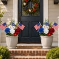 thumbnail image 2 of KUKIDSVO Patriotic Artificial Flower Bouquet, Realistic Plastic Floral Arrangement, Versatile Decor for 4th of July Table Staircase Wedding Party & Photography Prop, 2 of 7