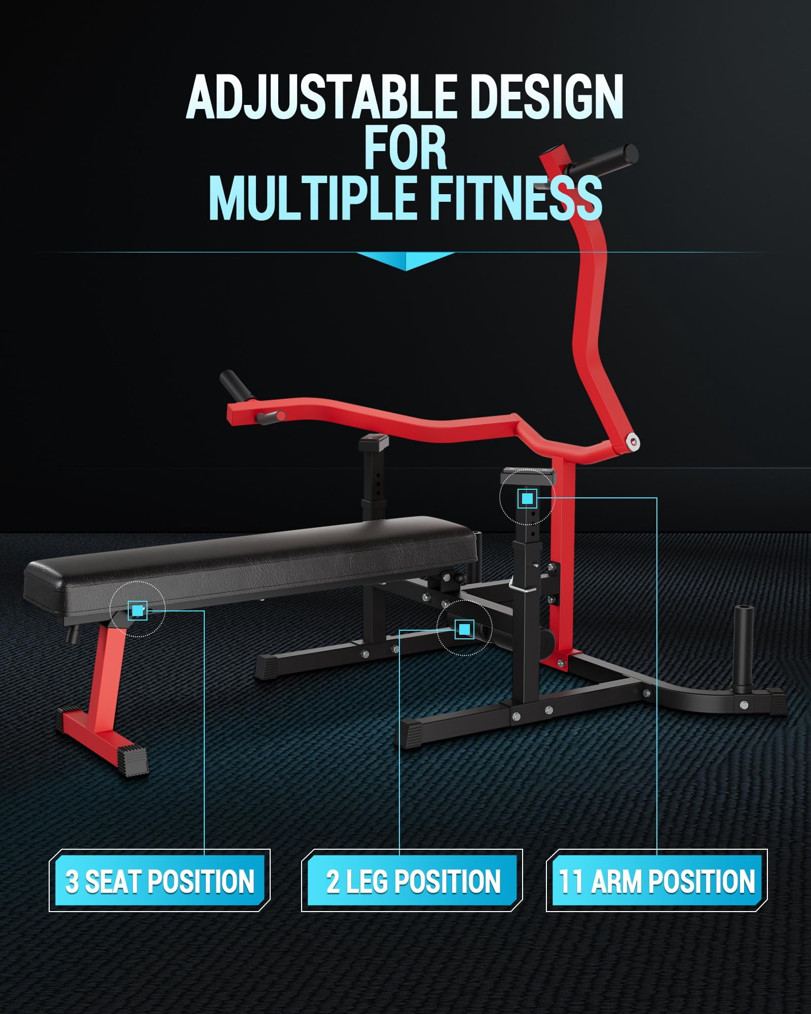 Accreate Chest Press Bench for Home Gym, Bench Press Machine with Independent Converging Arms, 1050 LBS Load Capacity Adjustable Flat Incline Bench for Arm, Chest, AB Workout