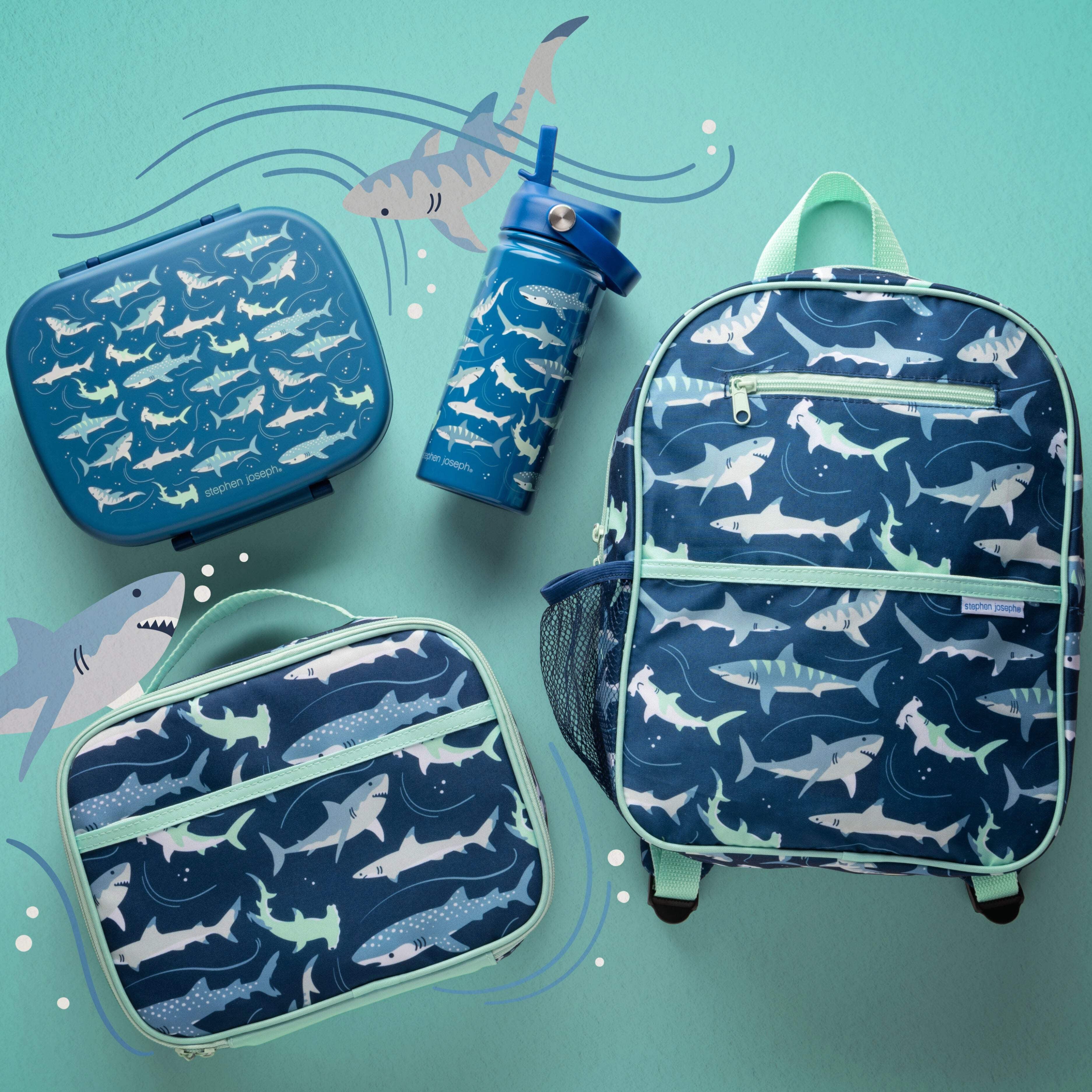 Stephen Joseph, Bento Box with Removable Tray, Sauce tray, Leak Proof box for Kids, Shark
