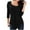 Black, variant on Turilly Plus Size Womens Tops Fashion Women's Casual Comfortable 3/4 Sleeve Round Neck Fold Blouse Top
