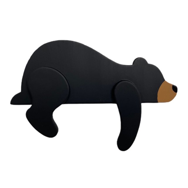 ¡Campaña con descuento!Decoración del cuarto de niños del bosque para el bebé Decoración de la puerta del oso de madera Desierto Durmiendo Osos de madera Decoración del estante del cuarto de niños de