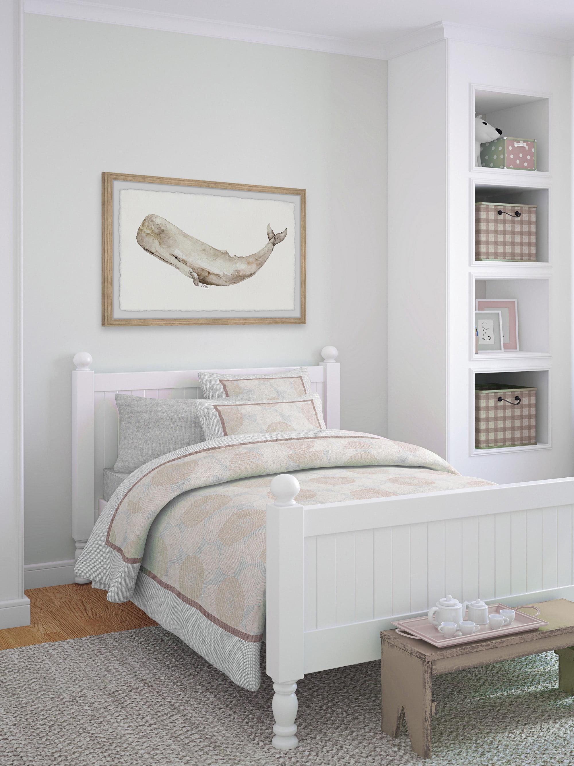 Marmont Hill Stone-Like Whale By Rachel Byler Framed Wall Art, 30" x 1.5"