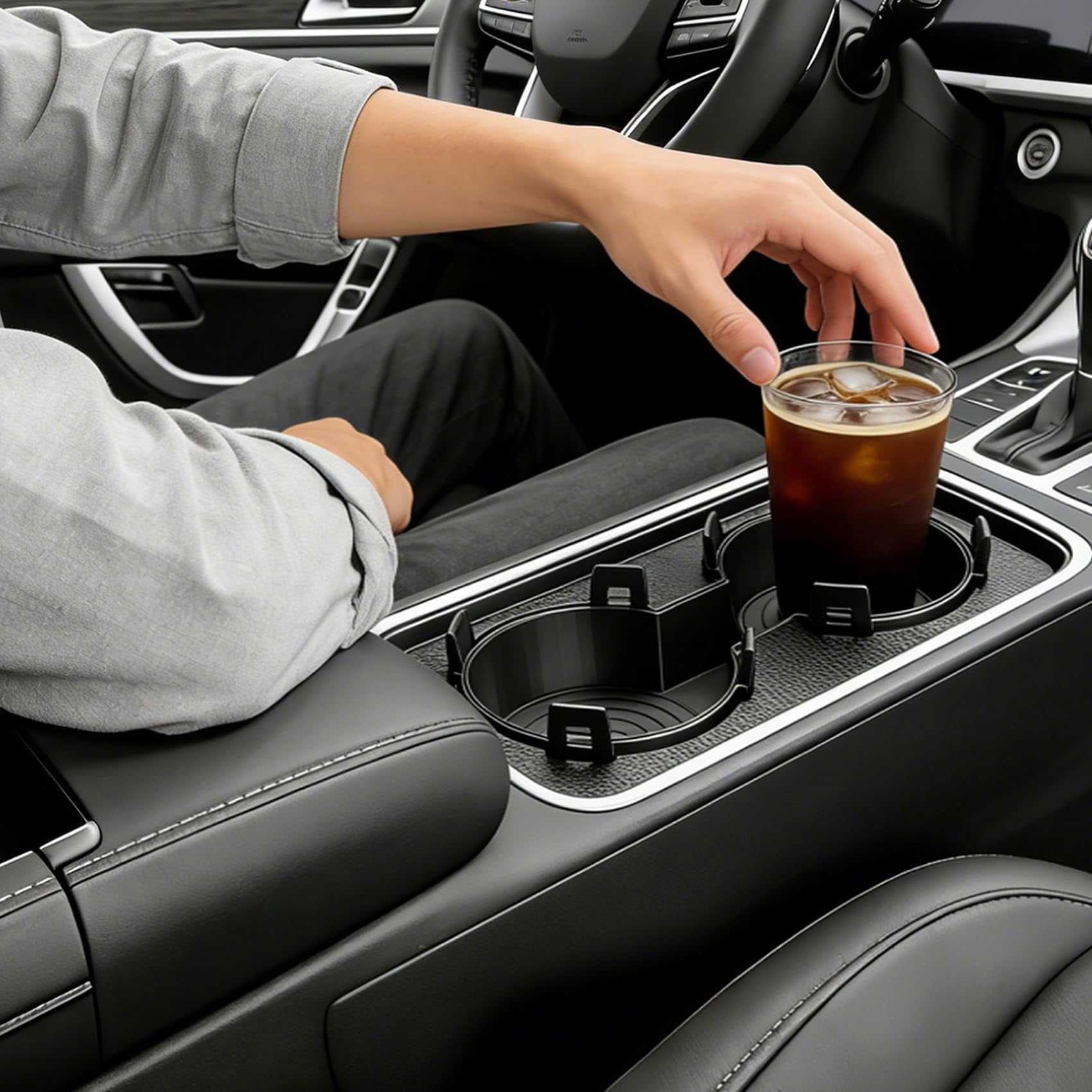 Cup Holder Replacement for Jetta A6 2011-2016, Center Console Drink Holder Insert, Interior Organizer Accessory for Vehicle Cabin