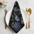 thumbnail image 2 of Pink Blue Floral Cloth Napkins, Boho Vintage Abstract Art Botanical Washable and Reusable Dinner Napkins Set of 2, Table Napkin for Kitchen Party Birthday Wedding Hotel Housewarming 20"x20", 2 of 9