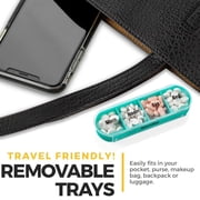 Weekly Pill Organizer, 1 Dispenser, 7 Stackable Compartments Four Times-a-Day - Morning, Noon, Evening, and Bedtime, Black