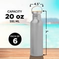 thumbnail image 5 of 6 Wood Top Stainless Steel Water Bottles Set, 20 oz. - Spill Proof, Double Wall, BPA Free - Silver, 5 of 5