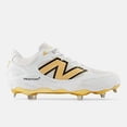 thumbnail image 1 of New Balance Fresh Foam X 3000v7 L3000GS7 White/Gold Width 2E Baseball Shoes, 1 of 6