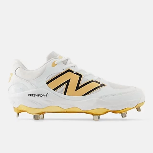 New Balance Fresh Foam X 3000v7 L3000GS7 White/Gold Width 2E Baseball Shoes