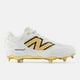 thumbnail image 1 of New Balance Fresh Foam X 3000v7 L3000GS7 White/Gold Width 2E Baseball Shoes, 1 of 5