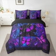 thumbnail image 2 of Castle Fairy Female Men Women Flying Butterflies Bedding Comforter Set 7 Pieces,Gradient Universe Cosmos Full Bedding Set Lightweight,Abstract Galaxy Plaid Fitted Sheet Flat Sheet, 2 of 8