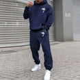 thumbnail image 1 of Men's Suits Product Title for Men Casual Solid Two Piece Hooded Sports Set with Raglan Sleeve Drawstring Pant Set, 1 of 5