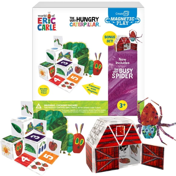 Set de juego Magnetic Building Toys CreateOn Eric Carle Very Hungry Caterpillar & Very Busy Spider