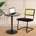 thumbnail image 7 of 23.6" Round Bar Table, Adjustable Height Bar Table, Modern Cocktail Bar Table with MDF Top and Metal Base, Bistro Pub Table Suitable for Café, Kitchen Island, Bar Counter, Brown, 7 of 7