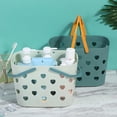thumbnail image 3 of Heart Shaped Shower Caddy - Portable Waterproof Bathroom Storage Organizer with Handle, Stackable Shower Basket for College Dorm, Gym, Camping, Kitchen & Bathroom Essentials（white）, 3 of 5