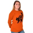 thumbnail image 3 of Vintage Halloween Scaredy Cat Cute Women's Long Sleeve T Shirt Brisco Brands M, 3 of 6