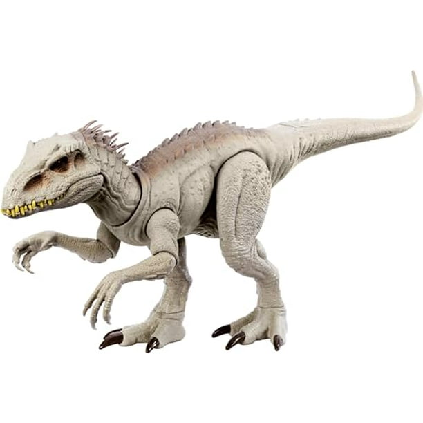 Mattel Jurassic World Camouflage 'n Battle Dinosaur Toy, Indominus Rex Figure with Lights, Sounds & Motion