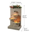 thumbnail image 6 of Teamson Home 3-Tier Cascading Outdoor Water Fountain with Planter & LED Lights, Natural, 6 of 13