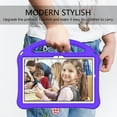 thumbnail image 5 of Tarise Kids Case for Samsung Galaxy Tab A8 Tablet 10.5 Inch 2022 (SM-X200/X205/X207) with Handle Stand Foldable Kickstand Slim Lightweight Shockproof [Impact Resistant] Full Protection Cover, Purple, 5 of 7