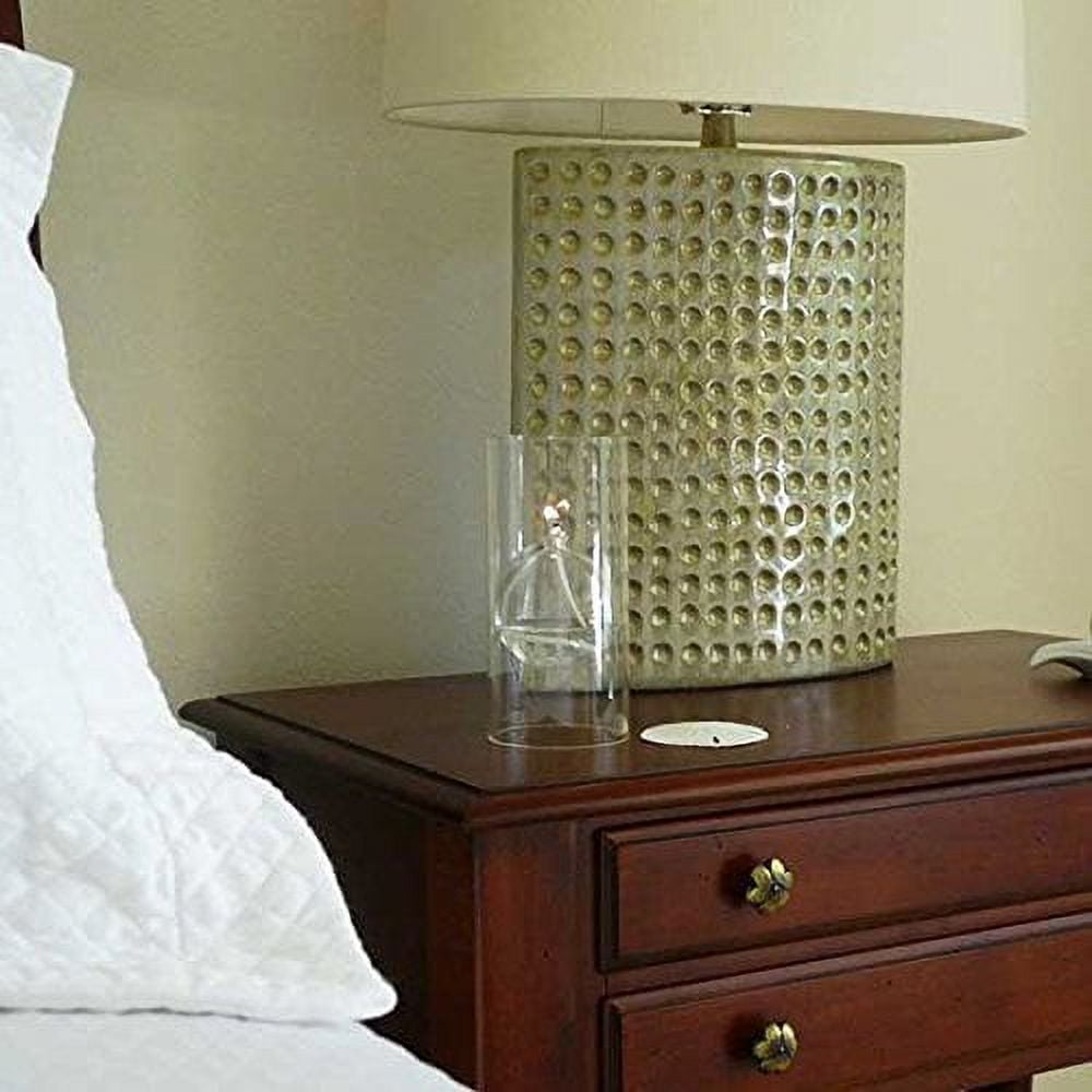 Firefly Modern Transcend Glass Oil Lamp, Bliss Candle, 6.5 in Hurricane Holder, 2-Piece