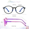 thumbnail image 4 of LAMBBAA 2 Pack Kids Blue Light Blocking Glasses, Computer Glasses with Rope, Anti Blurry and Eyestrain, Cut UV400 Anti Glare for Children Age 3-12 (Black Blue, Purple), 4 of 5