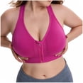thumbnail image 2 of Mifsaly Plus Size Front Closure Bra for Women Wireless Sports Bralette with Zipper Wide Straps Full Coverage Support Comfort Bras Workout Underwear, 2 of 6