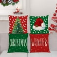 thumbnail image 4 of Christmas Pillow Covers 18x18 Set of 4 Merry Christmas Cushion Covers Xmas Throw Pillow Covers Red Green Winter Holiday Pillow Covers Pillow Cases for Outdoor Couch Sofa Decoration(18 Inch), 4 of 6
