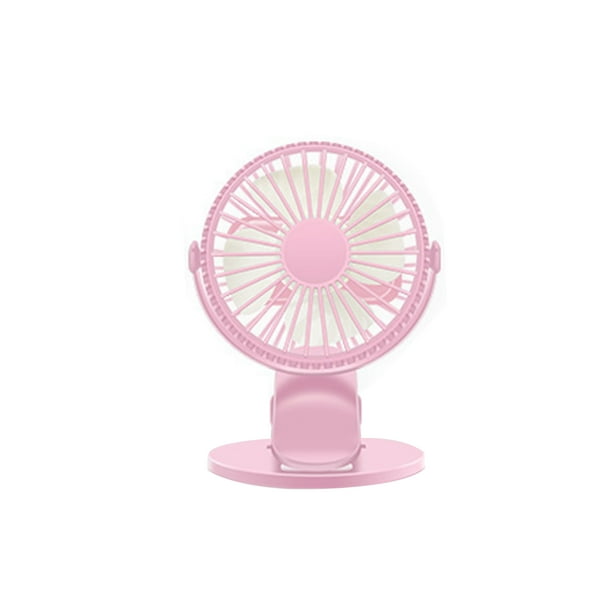 Inteprter Ventilador de mesa, miniventiladores portátiles de bajo ruido, rotación de 360 grados, recargable por USB, refrigeración por aire para Electrodomésticos Rosa Inteprter HA3468-02B